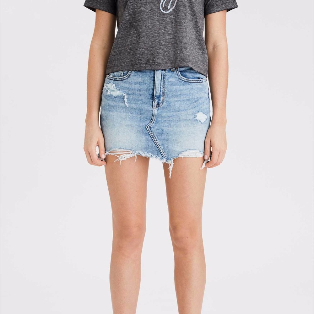 American Eagle High-Waisted Denim Mini Skirt